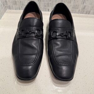 Ferragamo Black Leather Loafers